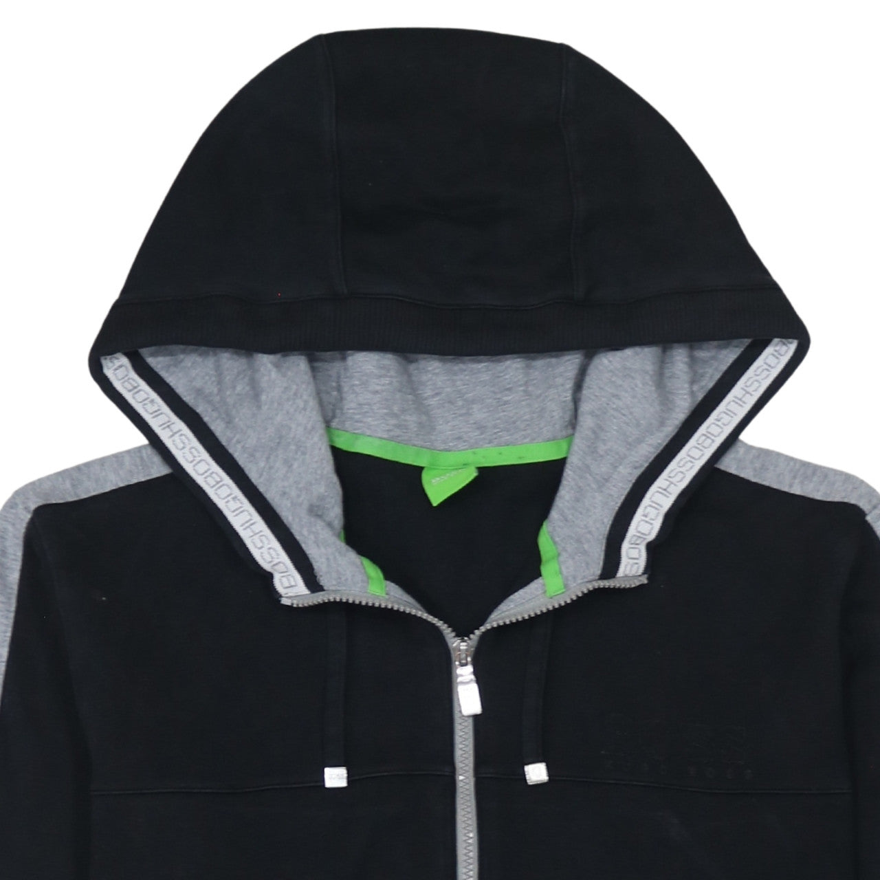 Mens UK Size 2XL HUGO BOSS Black Full Zip Hoodie