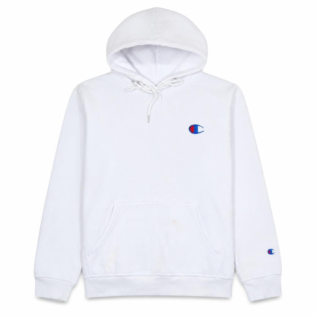 Mens UK Size L Champion White Pullover Hoodie