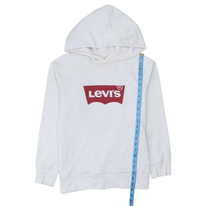 Mens UK Size M Levi's White Pullover Hoodie