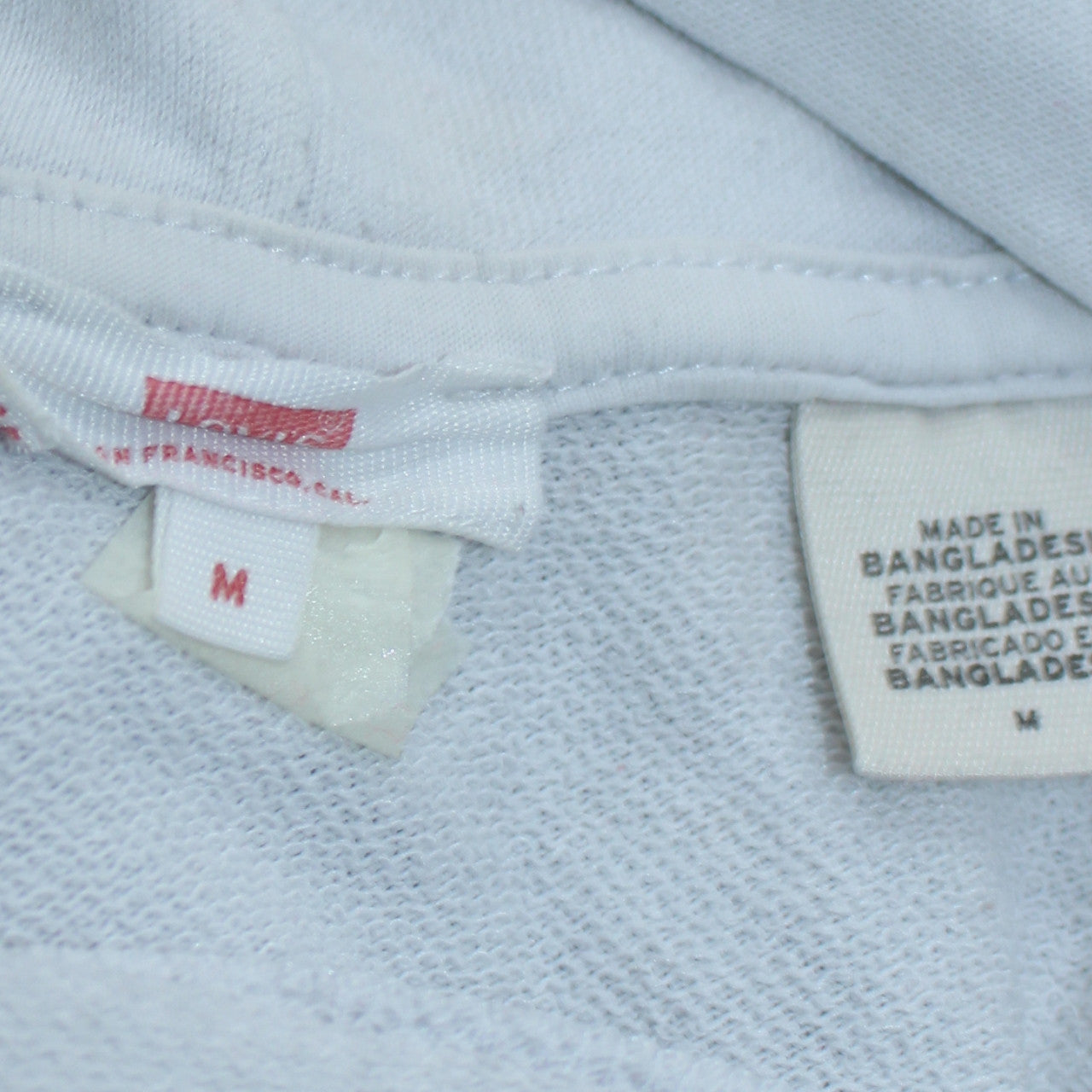 Mens UK Size M Levi's White Pullover Hoodie