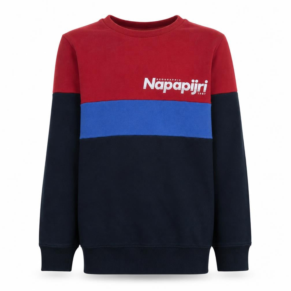 Front view of Napapijri Teens Multicoloured Cotton Crew Neck Sweatshirt, size 164