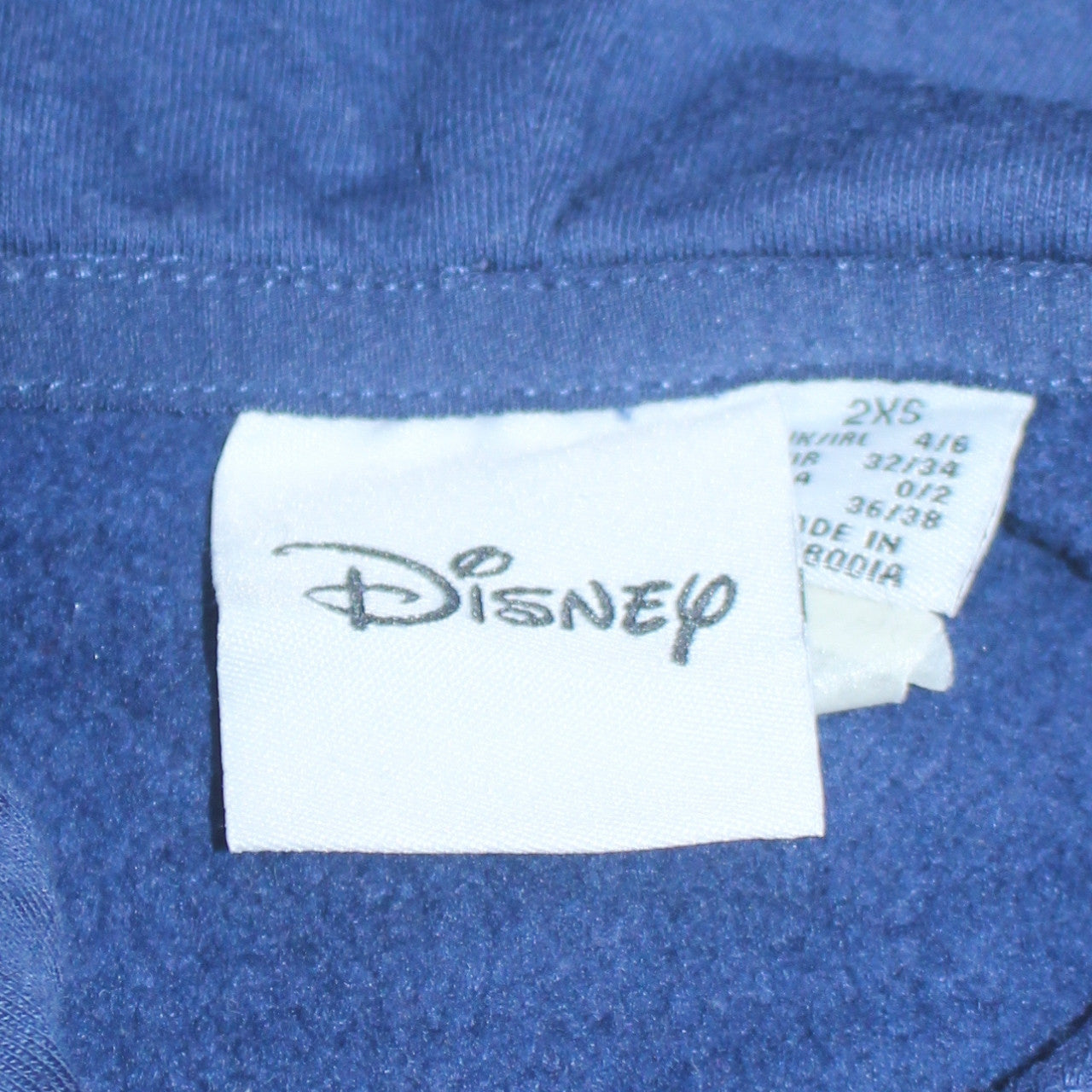 Womens UK Size 2XS Disney Blue Pullover Hoodie