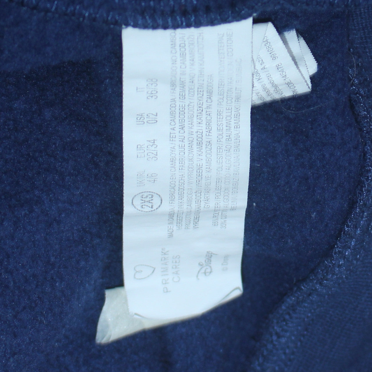Womens UK Size 2XS Disney Blue Pullover Hoodie
