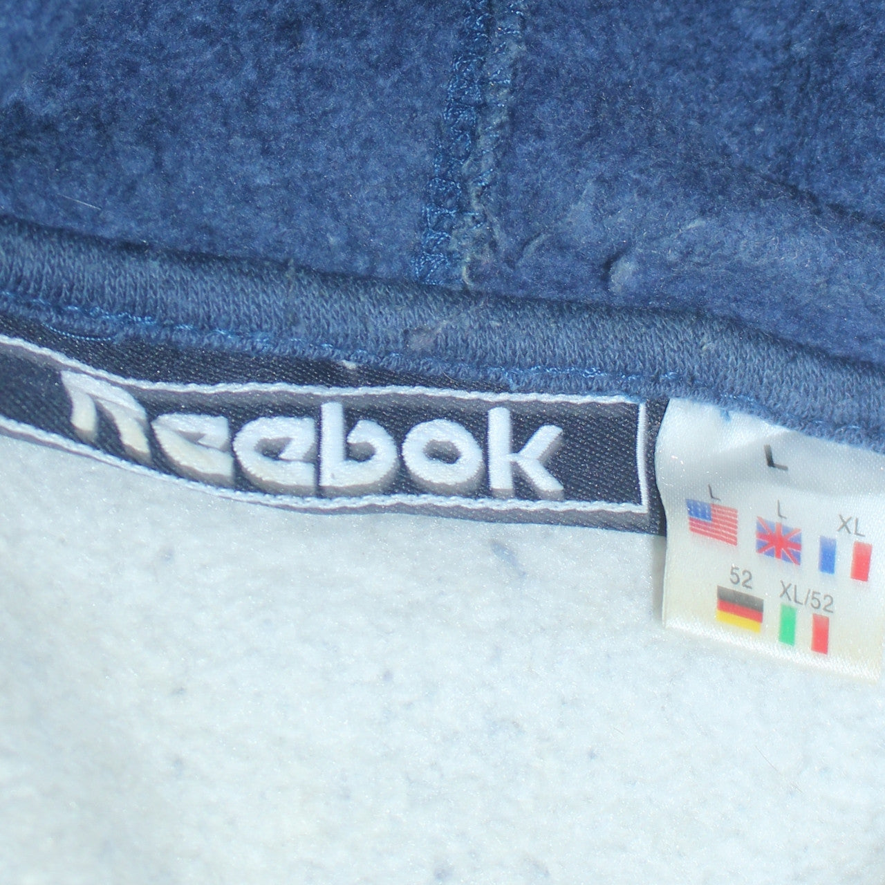 Mens UK Size L Reebok Grey Pullover Hoodie