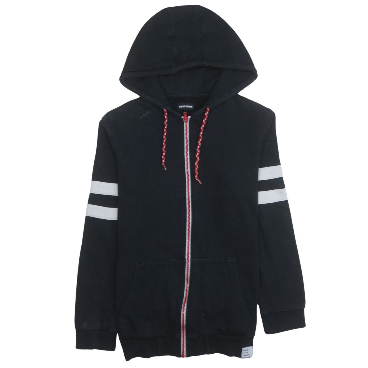 Mens UK Size M Your Turn Black Full Zip Hoodie