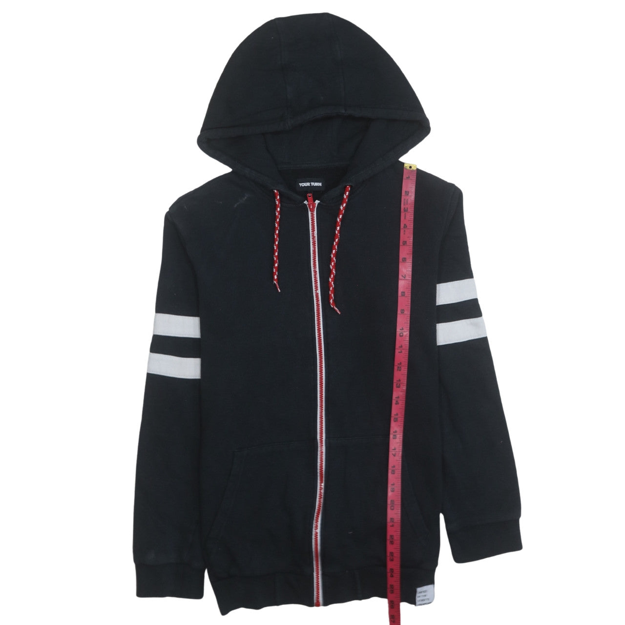 Mens UK Size M Your Turn Black Full Zip Hoodie