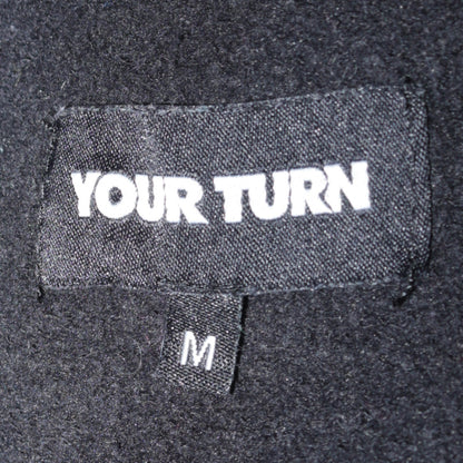 Mens UK Size M Your Turn Black Full Zip Hoodie
