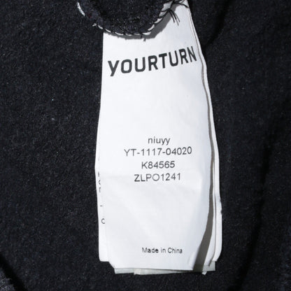 Mens UK Size M Your Turn Black Full Zip Hoodie