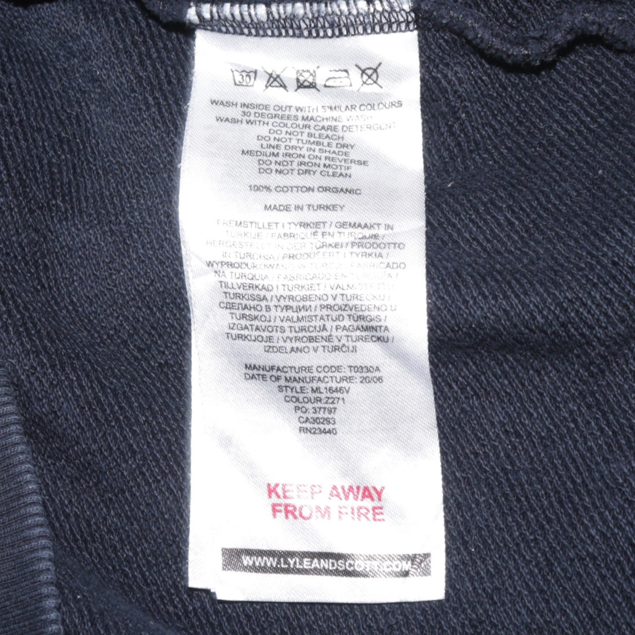 Mens UK Size L Lyle & Scott Blue Pullover Hoodie