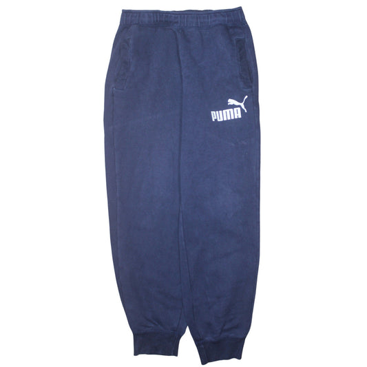 Mens UK Size M PUMA Regular Fit Jogger Blue Trousers