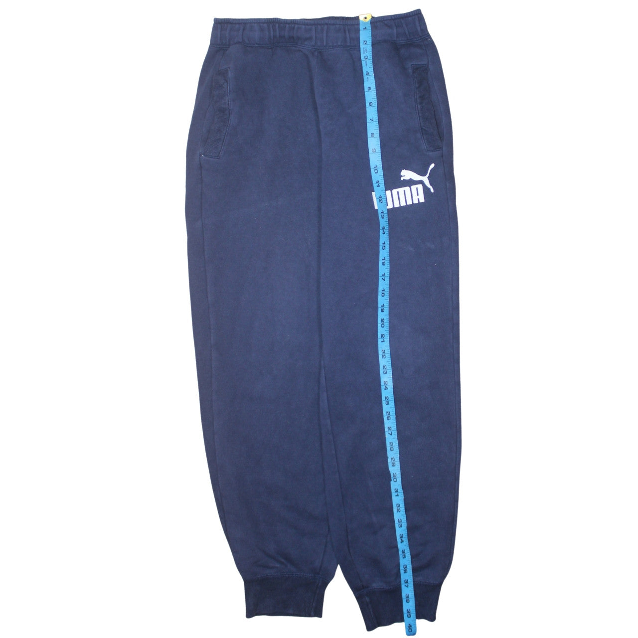 Mens UK Size M PUMA Regular Fit Jogger Blue Trousers