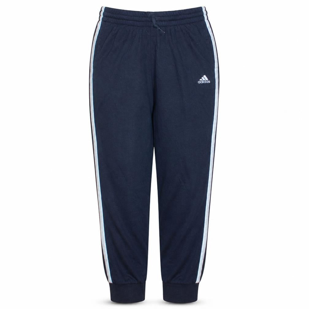 Front view of Adidas Women Black XL Track Pants with Side Stripes