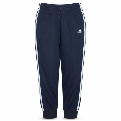 Front view of Adidas Women Black XL Track Pants with Side Stripes