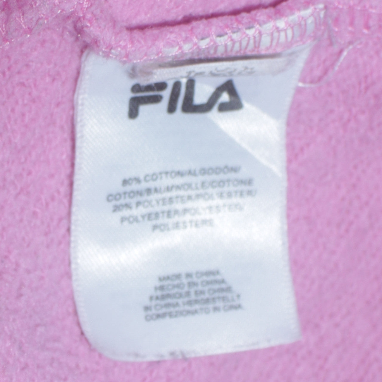 Womens UK Size M FILA Pink Pullover Hoodie