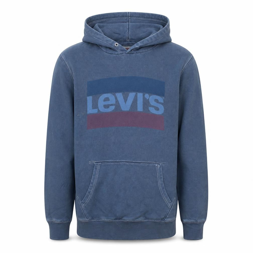 Mens UK Size M Levi's Blue Pullover Hoodie