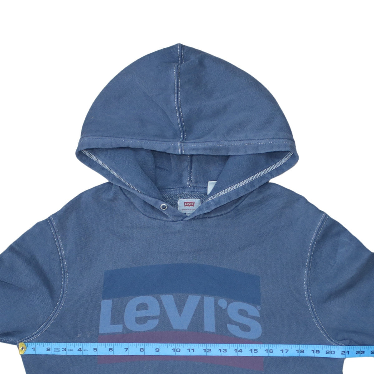 Mens UK Size M Levi's Blue Pullover Hoodie