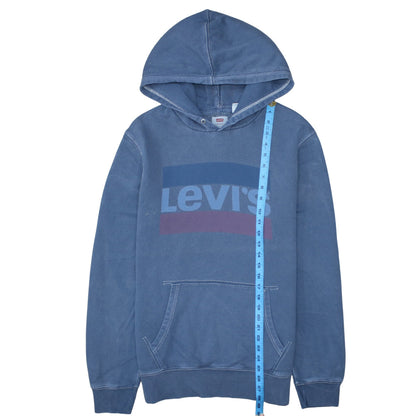 Mens UK Size M Levi's Blue Pullover Hoodie