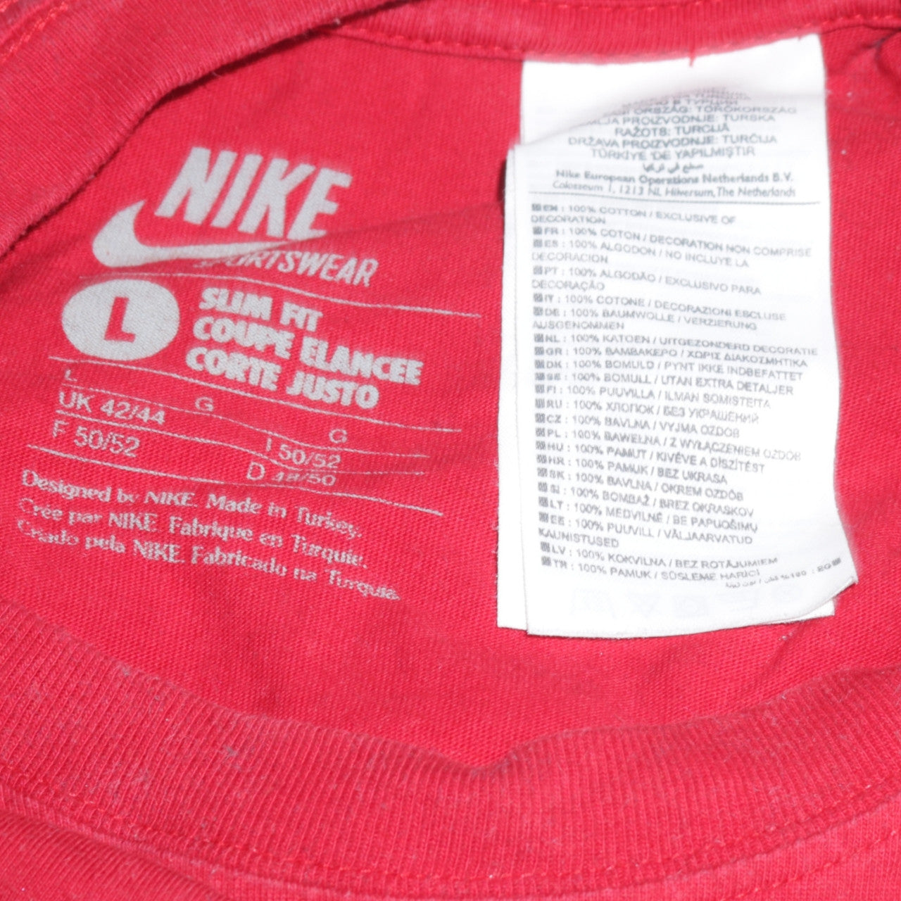 Mens UK Size L Nike Red  T-Shirt