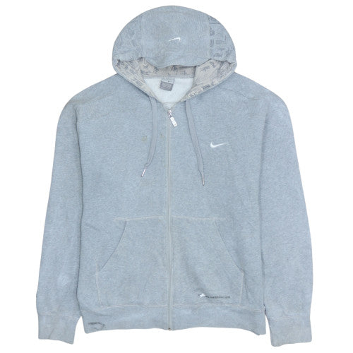Mens UK Size L Nike Grey Full Zip Hoodie