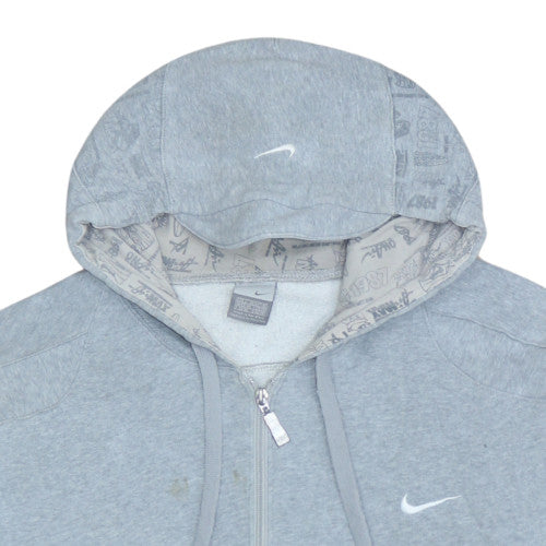 Mens UK Size L Nike Grey Full Zip Hoodie