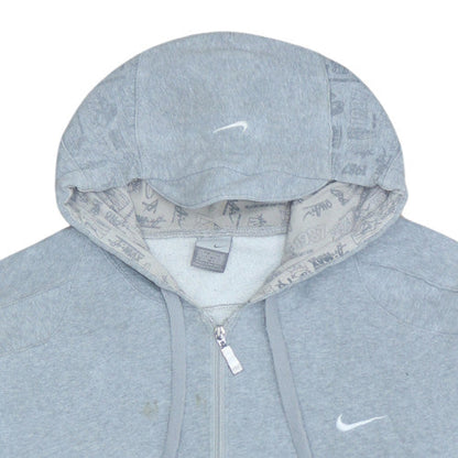 Mens UK Size L Nike Grey Full Zip Hoodie