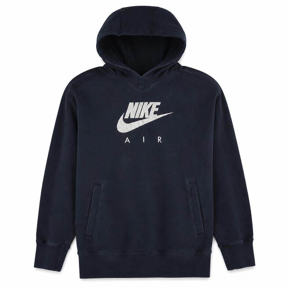 Front view of Nike boys’ black pullover hoodie l 146-156cm fleece sweatshirt
