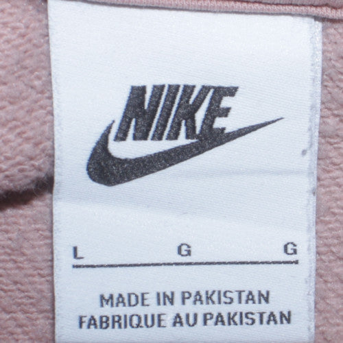 Womens UK Size L Nike Beige Full Zip Hoodie