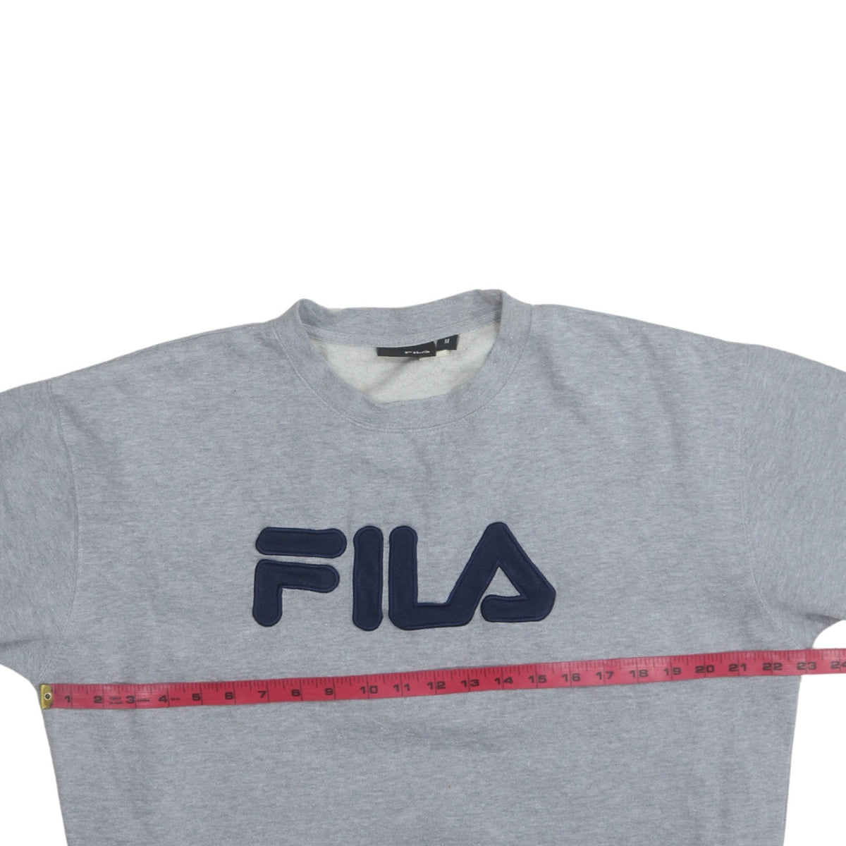 Fila Men's Grey Pullover Sweatshirt M Regular Fit Crew Neck Logo