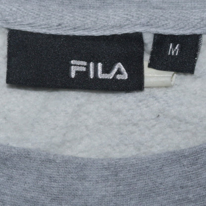 Fila Men's Grey Pullover Sweatshirt M Regular Fit Crew Neck Logo