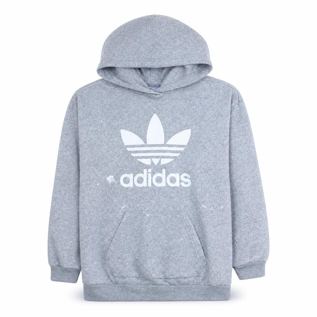 Womens UK Size 10 adidas Grey Pullover Hoodie
