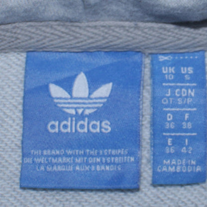 Womens UK Size 10 adidas Grey Pullover Hoodie