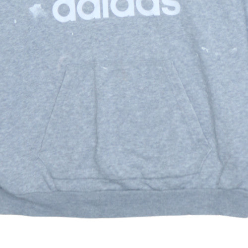 Womens UK Size 10 adidas Grey Pullover Hoodie