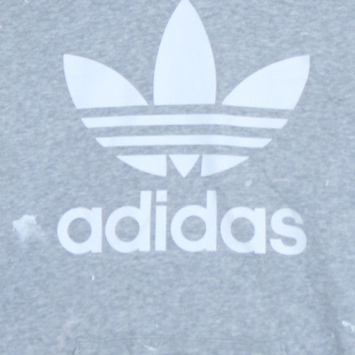 Womens UK Size 10 adidas Grey Pullover Hoodie