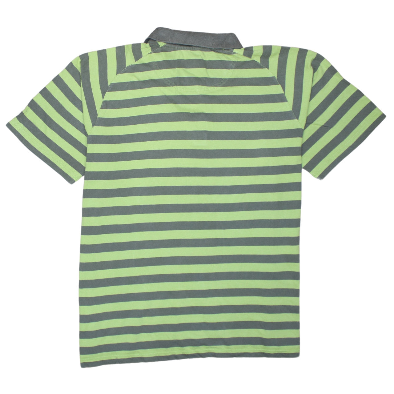 Adidas Men's Green Striped 2XL Polo Shirt Cotton Collared Casual Top