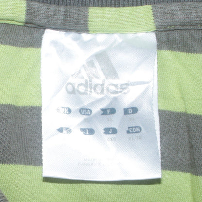 Adidas Men's Green Striped 2XL Polo Shirt Cotton Collared Casual Top