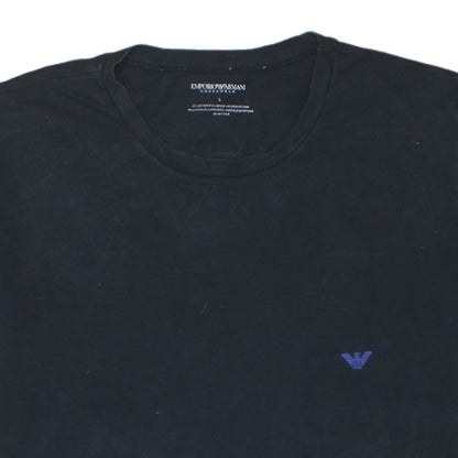 Emporio Armani Men's Black Slim Fit Logo T-Shirt Size L