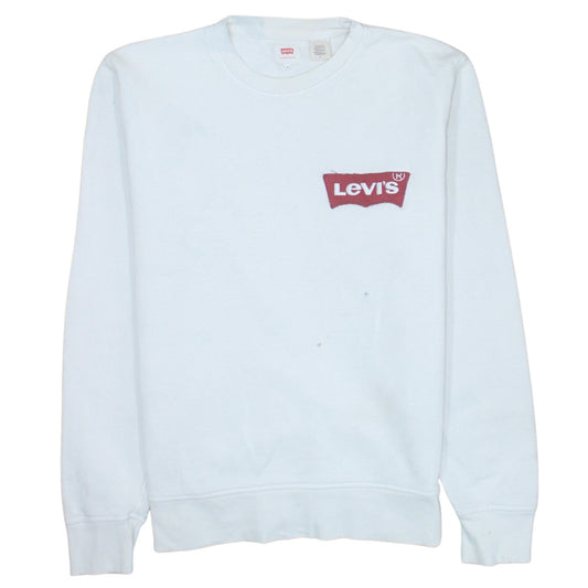 Mens UK Size M Levi's White Pullover Sweatshirt