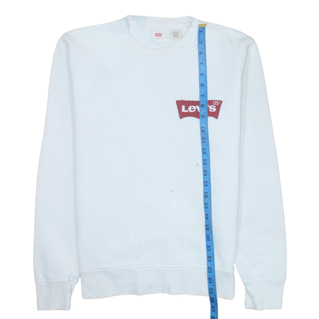 Mens UK Size M Levi's White Pullover Sweatshirt