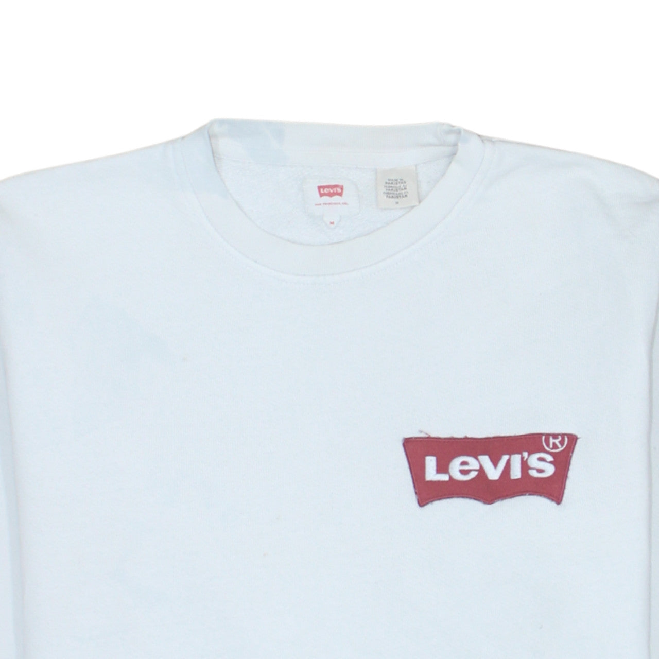 Mens UK Size M Levi's White Pullover Sweatshirt