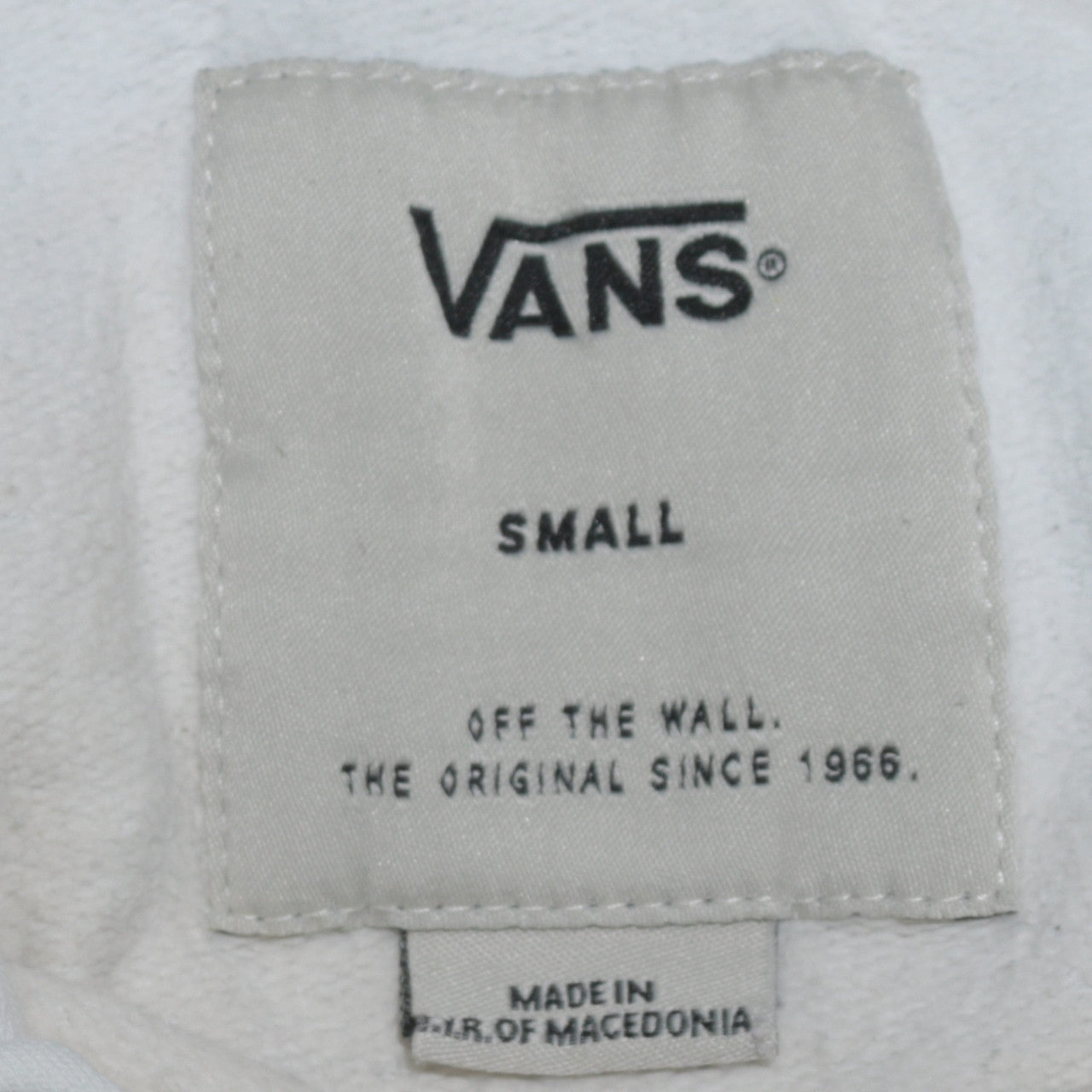 Mens UK Size S VANS White Pullover Hoodie