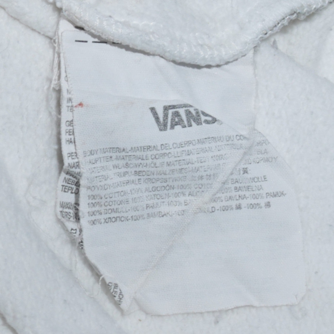 Mens UK Size S VANS White Pullover Hoodie