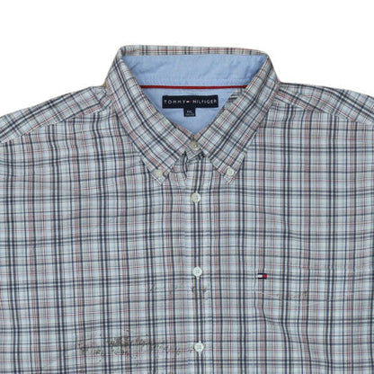 Tommy Hilfiger Men’s Blue Check Long Sleeve Button-Down Shirt 2XL