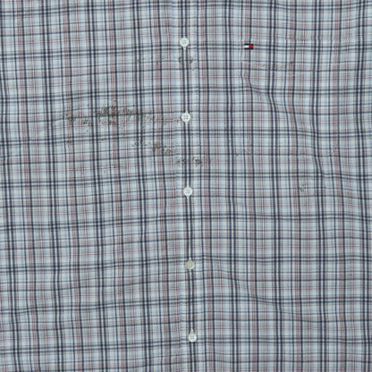 Tommy Hilfiger Men’s Blue Check Long Sleeve Button-Down Shirt 2XL