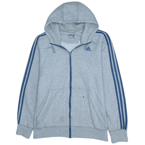 Mens UK Size L adidas Grey Full Zip Hoodie
