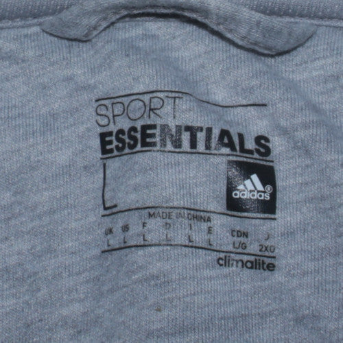 Mens UK Size L adidas Grey Full Zip Hoodie