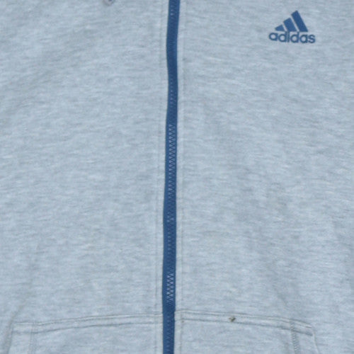Mens UK Size L adidas Grey Full Zip Hoodie
