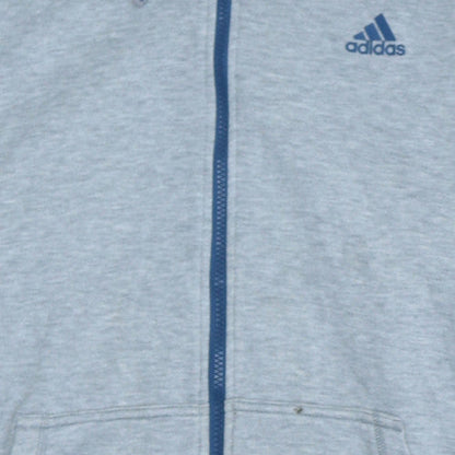 Mens UK Size L adidas Grey Full Zip Hoodie