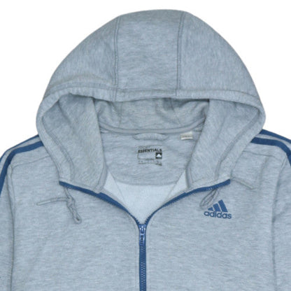 Mens UK Size L adidas Grey Full Zip Hoodie