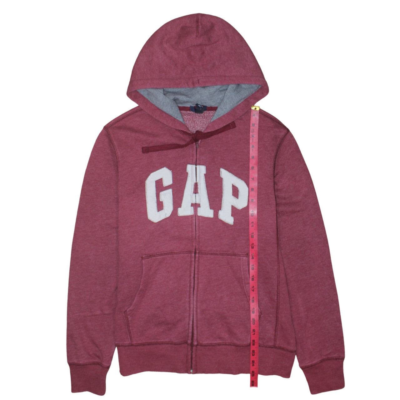 Mens UK Size S Gap Red Full Zip Hoodie