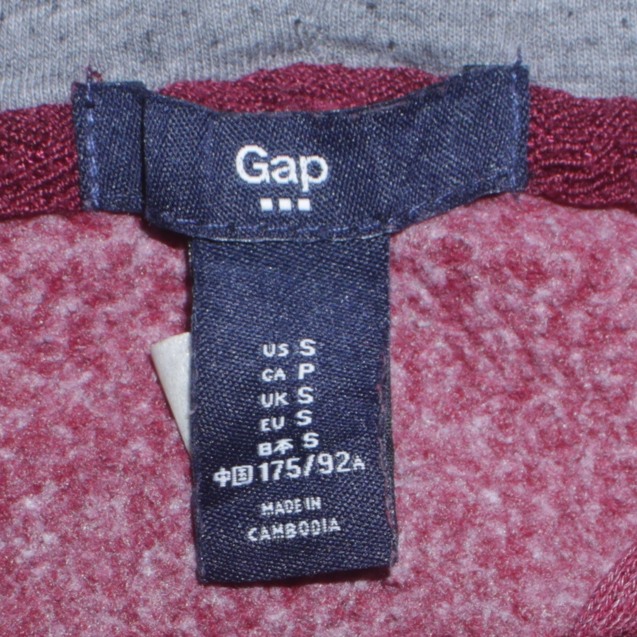 Mens UK Size S Gap Red Full Zip Hoodie